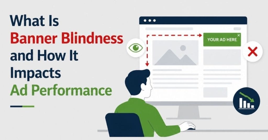 image showing what banner blindness is.