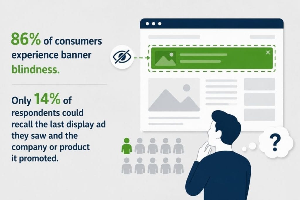  Image showing banner blindness statistics.
