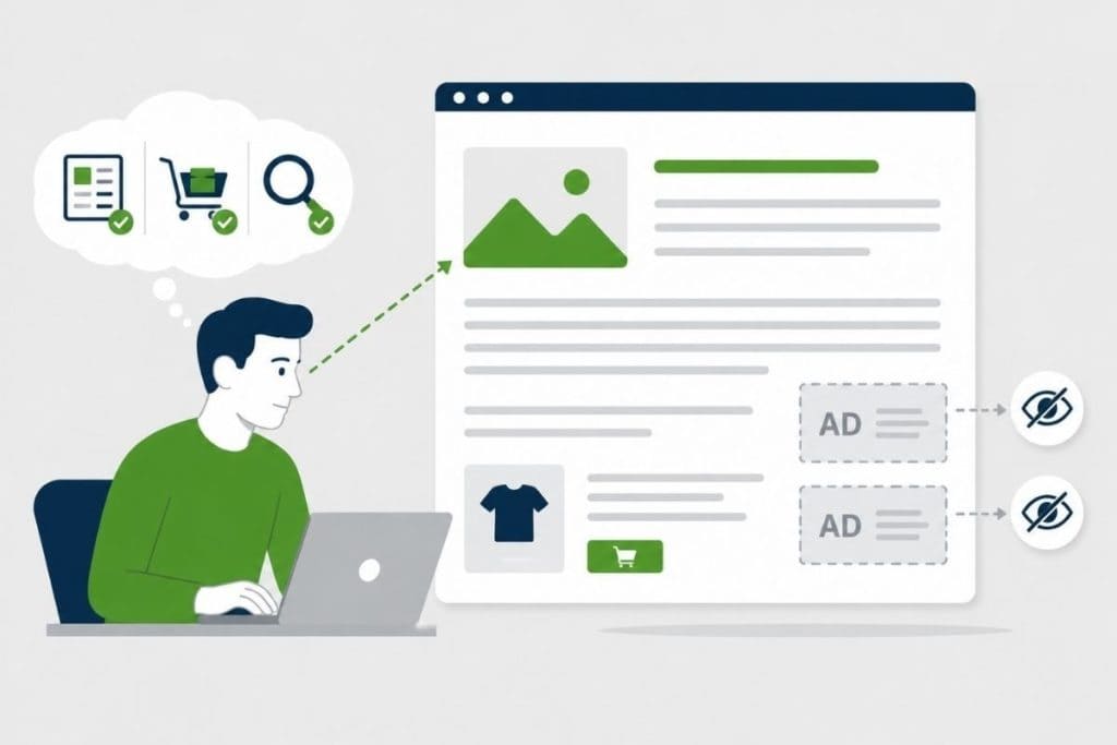  Image showing selective attention, which leads to banner blindness in advertising.