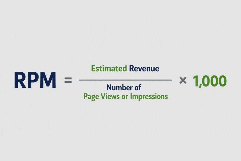 Image showing Revenue Per Mille formula. 