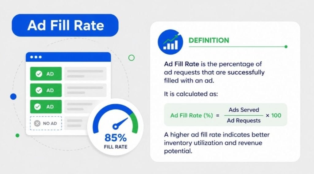 what is ad fill rate and its formula. 
