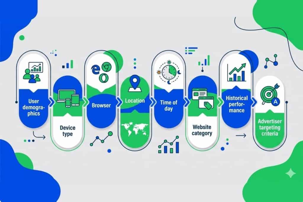 Different signals of Real Time Auction in Programmatic Advertising. 